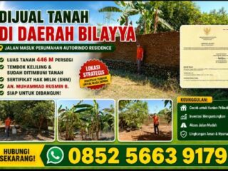 Miliki Tanah Strategis di Bilayya Gowa! SHM, Luas 446 m², Sudah Ditimbun dan Bertembok - Cocok untuk Rumah maupun Investasi